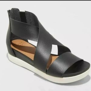 Hummingbird Ankle Strap Sandals Black - A New Day Size 6